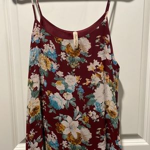 FINAL TOUCH Wine colored floral dress